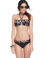 Bolder than basic, Cole of California's ikat-band brief bottom brightens up the beach! Bolder than basic, Cole of California's ikat-band brief bottom brightens up the beach!