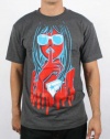 Famous Stars and Straps - Drippy Lady Mens T-Shirt in Charcoal Heather/Red/Blue