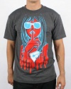 Famous Stars and Straps - Drippy Lady Mens T-Shirt in Charcoal Heather/Red/Blue
