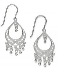 Elegance defined. Giani Bernini's intricate filigree chandelier earrings feature a sterling silver setting with beaded drops. Approximate drop: 1-1/2 inches. Approximate width: 5/8 inch. Elegance defined. Giani Bernini's intricate filigree chandelier earrings feature a sterling silver setting with beaded drops. Approximate drop: 1-1/2 inches. Approximate width: 5/8 inch.