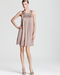 An embellished neckline sparkles on this fête-fabulous SW Studio by Sue Wong dress.