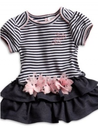 GUESS Kids Girls Baby Girl Drop Waist Dress Set with Flow, STRIPE (6/9) GUESS Kids Girls Baby Girl Drop Waist Dress Set with Flow, STRIPE (6/9)