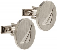 Nautica Mens Satin Nickel Oval With J-Class Logo Cufflinks Nautica Mens Satin Nickel Oval With J-Class Logo Cufflinks