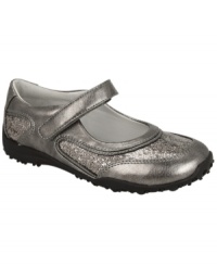 She can slip into a sweet style with these glittery Michy 2 Mary Janes from Nina. She can slip into a sweet style with these glittery Michy 2 Mary Janes from Nina.