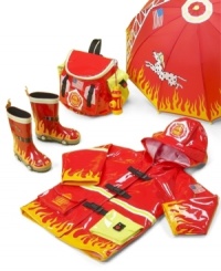 These boots were made for stomping. Complete with fireman's details for added fun. These boots were made for stomping. Complete with fireman's details for added fun.