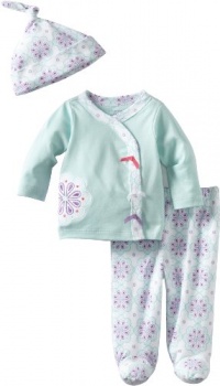 Offspring- Baby Girls Newborn Crystal 3 Piece Take Me Home Sleepwear Set, White Print, 3 Months Offspring- Baby Girls Newborn Crystal 3 Piece Take Me Home Sleepwear Set, White Print, 3 Months