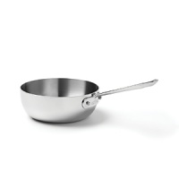 From world-renowned All-Clad, this exceptional saucier features sloping sides ideal for foods that need constant stirring or whisking. Compatible with induction and conventional stove tops, it features tri-ply stainless steel including a hand-polished stainless steel exterior and aluminum core for superlative heat conduction. From world-renowned All-Clad, this exceptional saucier features sloping sides ideal for foods that need constant stirring or whisking. Compatible with induction and conventional stove tops, it features tri-ply stainless steel including a hand-polished stainless steel exterior and aluminum core for superlative heat conduction.