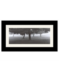 Trees in the Fog offers an eerie, dream-like perspective of the world below the boughs in black and white. An alluring panorama in any room and décor, this art print sets a serene, contemplative mood. Framed in recycled wood with black finish and gently rounded corners. Trees in the Fog offers an eerie, dream-like perspective of the world below the boughs in black and white. An alluring panorama in any room and décor, this art print sets a serene, contemplative mood. Framed in recycled wood with black finish and gently rounded corners.