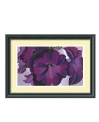 Enhance your living space with ravishing color. In a vivid aubergine hue, Georgia O'Keeffe's oversized petunias convey the lush, velvety feel and perfumed scent of flower petals. Enhance your living space with ravishing color. In a vivid aubergine hue, Georgia O'Keeffe's oversized petunias convey the lush, velvety feel and perfumed scent of flower petals.
