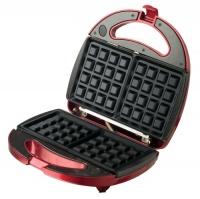 Continental Electric Metallic Red Waffle Maker Continental Electric Metallic Red Waffle Maker