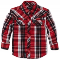 LRG - Kids Boys 8-20 Unbiased Woven Shirt, Red, Medium LRG - Kids Boys 8-20 Unbiased Woven Shirt, Red, Medium