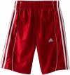 adidas Boys 8-20 Youth Basic 3 Stripes Short, University Red/White, Medium