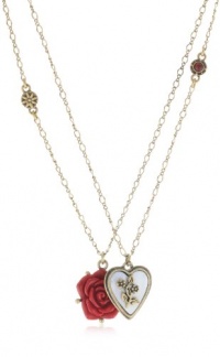 Lucky Brand Carved Heart and Flower Necklace Lucky Brand Carved Heart and Flower Necklace