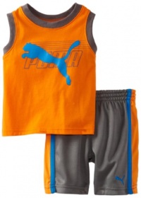 Puma - Kids Baby-Boys Infant Cat Muscle Set, Vibrant Orange, 12 Months Puma - Kids Baby-Boys Infant Cat Muscle Set, Vibrant Orange, 12 Months