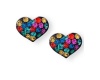 Unwritten Sterling Silver Earrings, Multicolor Crystal Heart Stud Earrings