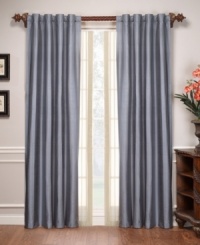 Your home is your castle with the silk Empress window panel. This pure silk dupioni drape comes in a range of royal hues for a look of grandeur. A poly-cotton lining and 100% cotton flannel interlining provide additional insulating properties to your window, helping keep cold air out in the winter and hot air out during the summer, as well as help reduce light penetration. (Clearance) Your home is your castle with the silk Empress window panel. This pure silk dupioni drape comes in a range of royal hues for a look of grandeur. A poly-cotton lining and 100% cotton flannel interlining provide additional insulating properties to your window, helping keep cold air out in the winter and hot air out during the summer, as well as help reduce light penetration. (Clearance)