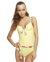 Brighten up the beach with Coco Rave's sunny maillot swimsuit!  Bra-sizing lets you find your own personal perfect fit!