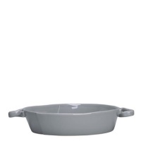 Vietri Lastra Gray Handled Round Baker 11 in Vietri Lastra Gray Handled Round Baker 11 in