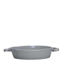 Vietri Lastra Gray Handled Round Baker 11 in