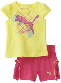 Puma - Kids Baby-girls Infant Tee And Mesh Short, Light Lime, 12 Months Puma - Kids Baby-girls Infant Tee And Mesh Short, Light Lime, 12 Months