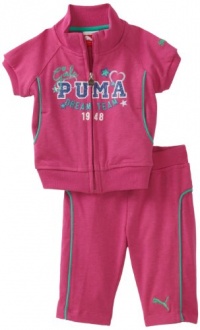Puma - Kids Baby-girls Infant Reglan Zip Jacket And Capri Set, Pink, 18 Months Puma - Kids Baby-girls Infant Reglan Zip Jacket And Capri Set, Pink, 18 Months