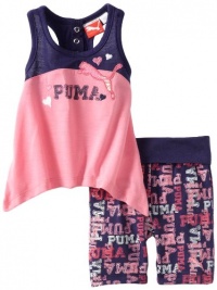 Puma - Kids Baby-Girls Infant Printed Short Set, Blue, 24 Months Puma - Kids Baby-Girls Infant Printed Short Set, Blue, 24 Months