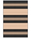 Stripecast: with wide, colorblocked bands and rich texture, Liorra Manne's Tropez Stripe rug has the ability to pull a room together in chic, relaxed style. UV-stabilized, mold and mildew-resistant, the versatile rug in black and oatmeal hues is equally pretty indoors or out.