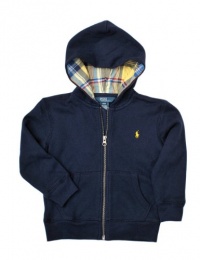 Ralph Lauren Toddler Boy's Plaid Lined Hoodie (3/3T, Navy) Ralph Lauren Toddler Boy's Plaid Lined Hoodie (3/3T, Navy)