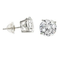 Solitaire Stud Earrings Round Cubic Zirconia CZ 14k White Gold Basket 4 mm (1/2 ct.tw.) Solitaire Stud Earrings Round Cubic Zirconia CZ 14k White Gold Basket 4 mm (1/2 ct.tw.)