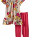 Splendid Littles Girls 2-6X Pop Garden Floral Tunic and Legging, Wildflower, 5/6