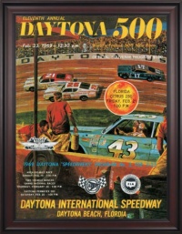NASCAR Framed 36 x 48 Daytona 500 Program Print Race Year: 11th Annual - 1969 NASCAR Framed 36 x 48 Daytona 500 Program Print Race Year: 11th Annual - 1969