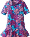 Lilly Pulitzer Girls 2-6X LG Polina Polo Dress, Cyan Blue Rose Water, X-Small