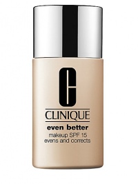 Wear dermatologist-developed, Even Better Makeup SPF 15, and something amazing happens: Without any makeup, see improved clarity, a more even skin tone, and visibly diminished age spots. For all skin tones. See results in just 4 to 6 weeks. For continued benefits partner with Even Better Skin Tone Corrector. Wear dermatologist-developed, Even Better Makeup SPF 15, and something amazing happens: Without any makeup, see improved clarity, a more even skin tone, and visibly diminished age spots. For all skin tones. See results in just 4 to 6 weeks. For continued benefits partner with Even Better Skin Tone Corrector.