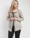 G2 Chic Open Knit Braided Ruffle Cardigan