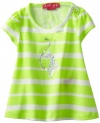 Baby Phat - Kids Baby-Girls Infant Lace Back Stripe Tee, Acid Lime, 18