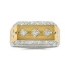Men's Diamond Ring - City Style Diamond Men's Ring in 18k Gold Two-Tone (0.9 ct. tw. / G Color / VS1-VS2 Clarity)