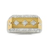Men's Diamond Ring - City Style Diamond Men's Ring in 18k Gold Two-Tone (0.9 ct. tw. / G Color / VS1-VS2 Clarity)