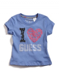 GUESS Kids Girls I Love GUESS Kids Girls Logo Tee, BLUE (4) GUESS Kids Girls I Love GUESS Kids Girls Logo Tee, BLUE (4)