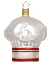 Inspired by the chefs who prepare countless meals during the holidays, this Inge-Glas ornament evokes a sentimental feeling with thoughts of family gatherings around a dinner table. Mouth-blown and hand-painted. Inspired by the chefs who prepare countless meals during the holidays, this Inge-Glas ornament evokes a sentimental feeling with thoughts of family gatherings around a dinner table. Mouth-blown and hand-painted.