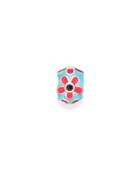 Cubic zirconia accents sparkle in the centers of pink enamel flowers on a blue background ground in this cute sterling silver bead. Donatella is a playful collection of charm bracelets and necklaces that can be personalized to suit your style! Available exclusively at Macy's. Cubic zirconia accents sparkle in the centers of pink enamel flowers on a blue background ground in this cute sterling silver bead. Donatella is a playful collection of charm bracelets and necklaces that can be personalized to suit your style! Available exclusively at Macy's.