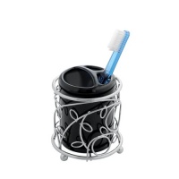 InterDesign Twigz Toothbrush Holder, Silver/Black