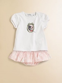 For your Dior baby, a sweet and plush tee with capped sleeves and a colorful graphic.Ribbed crewneckShort cap sleevesShoulder buttonsCottonMachine washImported For your Dior baby, a sweet and plush tee with capped sleeves and a colorful graphic.Ribbed crewneckShort cap sleevesShoulder buttonsCottonMachine washImported