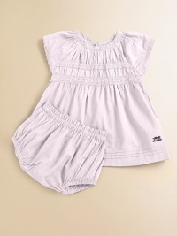 Crafted in plush, pure cotton this gorgeous lace trim ensemble is perfect for a night out on the town or lounging around.Crewneck with lace trimShort sleeves with lace trimBack buttonsGathered bodiceA-line silhouetteMatching bloomers have elastic waistband and leg openingsCottonMachine washImported Please note: Number of buttons may vary depending on size ordered. Crafted in plush, pure cotton this gorgeous lace trim ensemble is perfect for a night out on the town or lounging around.Crewneck with lace trimShort sleeves with lace trimBack buttonsGathered bodiceA-line silhouetteMatching bloomers have elastic waistband and leg openingsCottonMachine washImported Please note: Number of buttons may vary depending on size ordered.