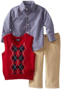 Izod Kids Boys 2-7 Three Piece Set with Argyle Sweater Vest, Rooster Red, 4T Izod Kids Boys 2-7 Three Piece Set with Argyle Sweater Vest, Rooster Red, 4T