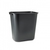 Rubbermaid® Commercial Soft Molded Plastic Wastebasket, Rectangular, 7 Gallon, Black