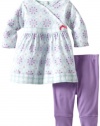 Offspring- Baby Girls Newborn Crystal Dress And Legging Set, Lavender Multi, 3 Months