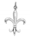 Fashion for the Francophile. This pretty Fleur de Lis charm features a solid, polished design in 14k white gold. Chain not included. Approximate length: 1-1/5 inches. Approximate width: 3/5 inch.