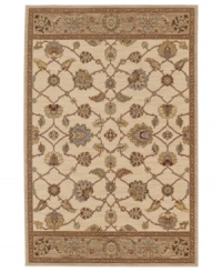 Intricate latticework is marked with antique-inspired florals and medallions in the Shropshire area rug from Karastan, offering a sophisticated, yet casual design for your floors. Crafted of rich New Zealand wool.