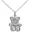 Sterling Silver Children's Teddy Bear Pendant, 13