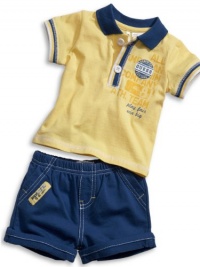 GUESS Kids Boys Polo and Short Set (0-9M), YELLOW (0/3M) GUESS Kids Boys Polo and Short Set (0-9M), YELLOW (0/3M)